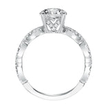 Artcarved Bridal Mounted with CZ Center Contemporary Twist Diamond Engagement Ring 14K White Gold