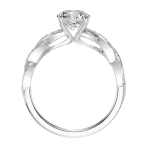 Artcarved Bridal Semi-Mounted with Side Stones Contemporary Twist Diamond Engagement Ring Cintra 14K White Gold