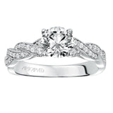 Artcarved Bridal Semi-Mounted with Side Stones Contemporary Twist Diamond Engagement Ring Cintra 14K White Gold