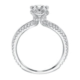 Artcarved Bridal Semi-Mounted with Side Stones Classic Americana Engagement Ring Gwendolyn 14K White Gold
