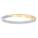 Artcarved Bridal Mounted with Side Stones Contemporary Diamond Wedding Band Laney 14K Yellow Gold Primary & 14K White Gold