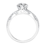 Artcarved Bridal Mounted with CZ Center Contemporary Twist Diamond Engagement Ring Presley 14K White Gold