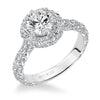 Artcarved Bridal Semi-Mounted with Side Stones Contemporary Twist Halo Engagement Ring Bailey 14K White Gold