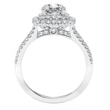 Artcarved Bridal Mounted with CZ Center Classic Halo Engagement Ring Dorothy 14K White Gold