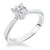 Artcarved Bridal Semi-Mounted with Side Stones Classic Solitaire Engagement Ring Paige 14K White Gold