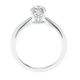 Artcarved Bridal Semi-Mounted with Side Stones Classic Solitaire Engagement Ring Paige 14K White Gold