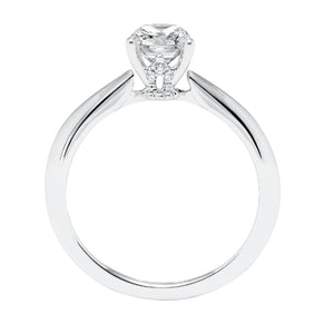 Artcarved Bridal Semi-Mounted with Side Stones Classic Solitaire Engagement Ring Paige 14K White Gold