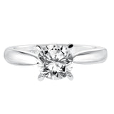 Artcarved Bridal Semi-Mounted with Side Stones Classic Solitaire Engagement Ring Nelly 14K White Gold