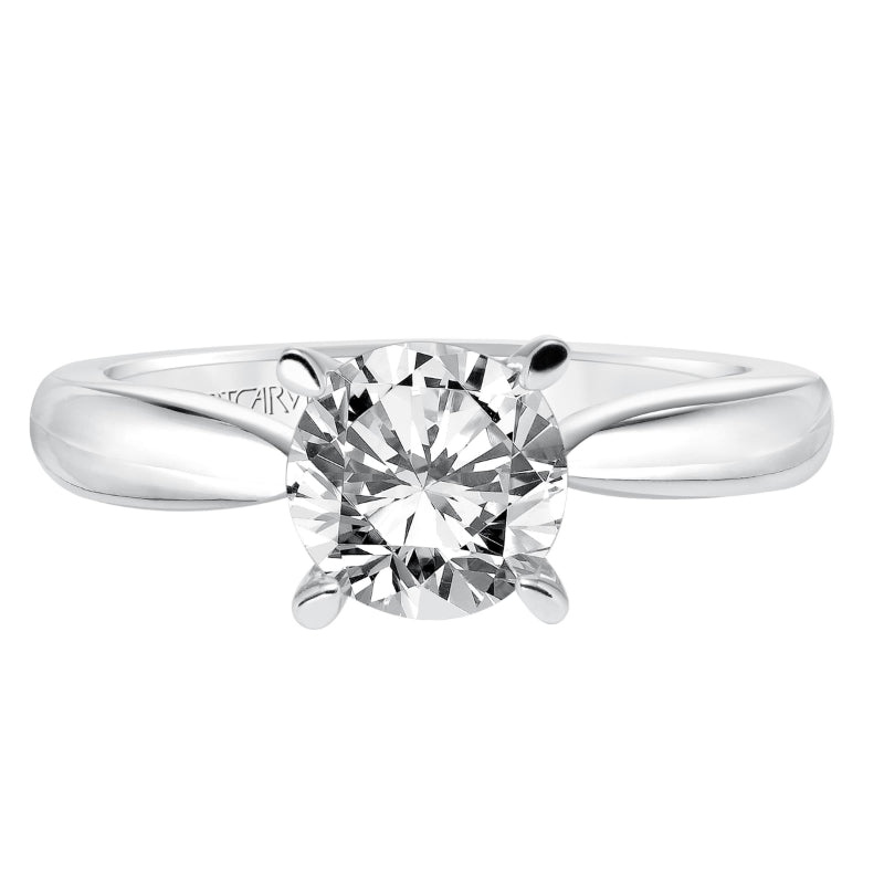 Artcarved Bridal Mounted with CZ Center Classic Solitaire Engagement Ring Nelly 14K White Gold