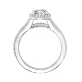 Artcarved Bridal Semi-Mounted with Side Stones Classic Halo Engagement Ring Taylor 14K White Gold