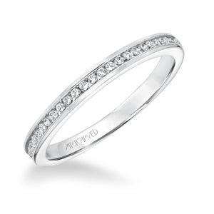 Artcarved Bridal Mounted with Side Stones Classic Diamond Wedding Band Maura 14K White Gold