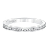 Artcarved Bridal Mounted with Side Stones Classic Diamond Wedding Band Maura 14K White Gold