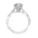 Artcarved Bridal Mounted with CZ Center Contemporary Twist Engagement Ring Marnie 14K White Gold