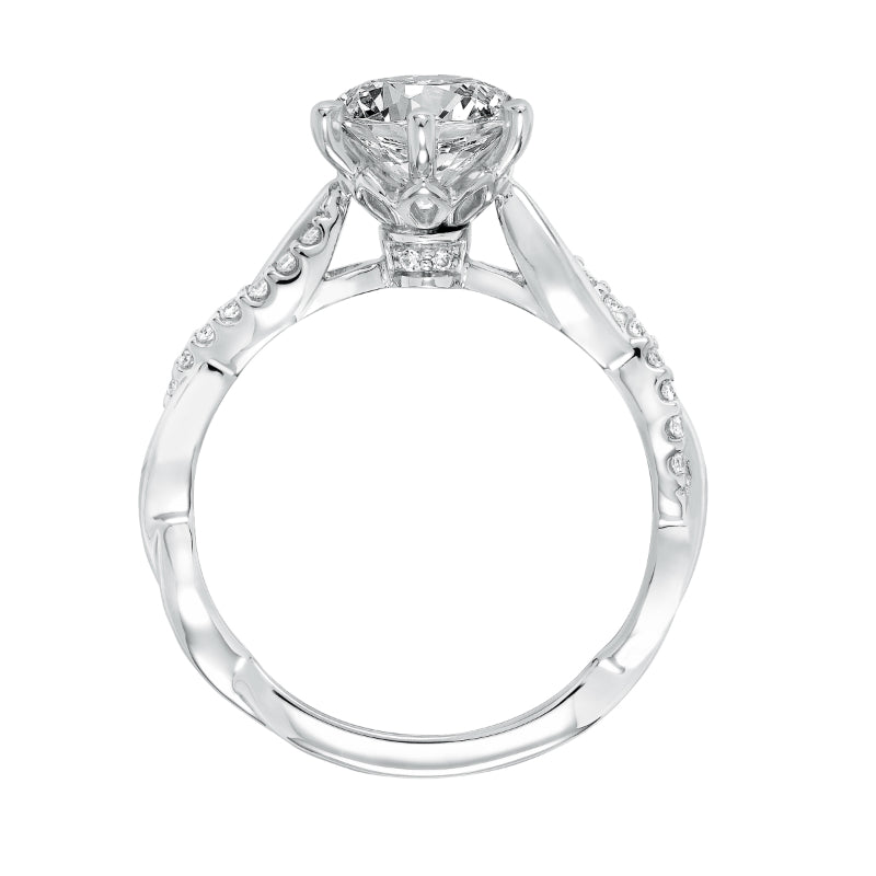 Artcarved Bridal Mounted with CZ Center Contemporary Twist Engagement Ring Marnie 14K White Gold