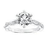 Artcarved Bridal Mounted with CZ Center Contemporary Twist Engagement Ring Marnie 14K White Gold