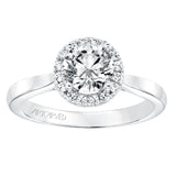 Artcarved Bridal Mounted with CZ Center Classic Halo Engagement Ring Maisy 14K White Gold