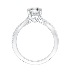 Artcarved Bridal Semi-Mounted with Side Stones Contemporary Twist Diamond Engagement Ring Tate 14K White Gold