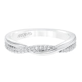 Artcarved Bridal Mounted with Side Stones Contemporary Twist Diamond Wedding Band Tate 14K White Gold