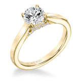 Artcarved Bridal Semi-Mounted with Side Stones Classic Solitaire Engagement Ring Ina 14K Yellow Gold