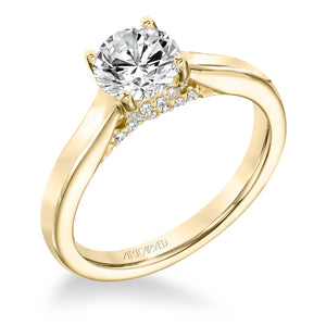 Artcarved Bridal Mounted with CZ Center Classic Solitaire Engagement Ring Ina 14K Yellow Gold