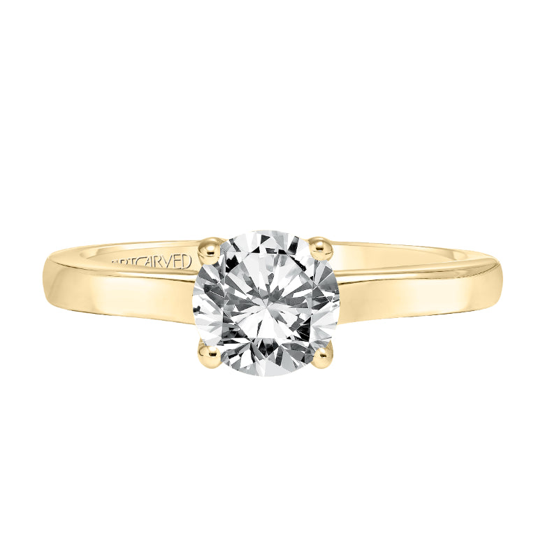 Artcarved Bridal Mounted with CZ Center Classic Solitaire Engagement Ring Ina 14K Yellow Gold