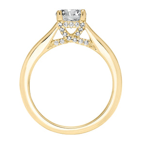 Artcarved Bridal Mounted with CZ Center Classic Solitaire Engagement Ring Ina 14K Yellow Gold