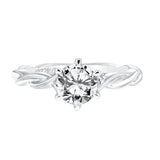 Artcarved Bridal Mounted with CZ Center Contemporary Twist Solitaire Engagement Ring Tala 14K White Gold