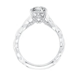 Artcarved Bridal Semi-Mounted with Side Stones Contemporary Twist Solitaire Engagement Ring Tala 14K White Gold