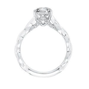 Artcarved Bridal Mounted with CZ Center Contemporary Twist Solitaire Engagement Ring Tala 14K White Gold