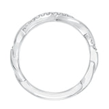 Artcarved Bridal Mounted with Side Stones Contemporary Twist Solitaire Diamond Wedding Band Tala 14K White Gold