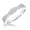 Artcarved Bridal Mounted with Side Stones Contemporary Twist Halo Diamond Wedding Band Eliana 14K White Gold