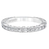 Artcarved Bridal Mounted with Side Stones Vintage Filigree Halo Diamond Wedding Band Eleanor 14K White Gold