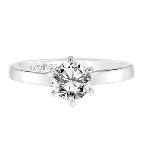 Artcarved Bridal Mounted with CZ Center Classic Solitaire Engagement Ring Jesse 14K White Gold