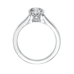 Artcarved Bridal Mounted with CZ Center Classic Solitaire Engagement Ring Jesse 14K White Gold