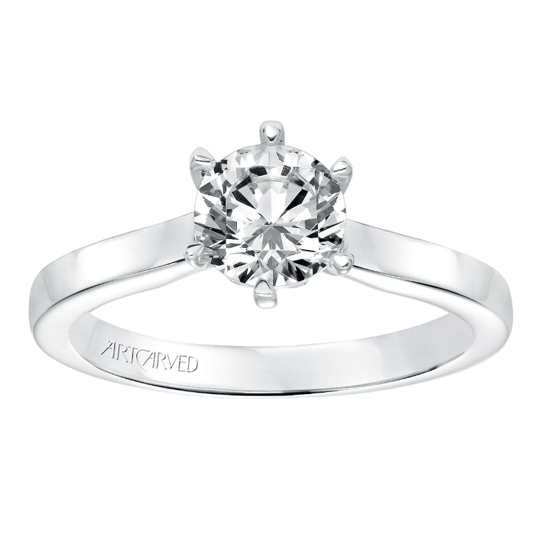 Artcarved Bridal Mounted with CZ Center Classic Solitaire Engagement Ring Jesse 14K White Gold