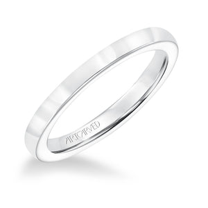 Artcarved Bridal Band No Stones Classic Solitaire Wedding Band Jesse 14K White Gold