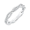 Artcarved Bridal Mounted with Side Stones Contemporary Rope Halo Diamond Wedding Band Isobel 14K White Gold