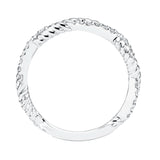 Artcarved Bridal Mounted with Side Stones Contemporary Rope Halo Diamond Wedding Band Isobel 14K White Gold