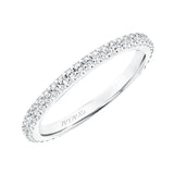 Artcarved Bridal Mounted with Side Stones Contemporary Rope Halo Diamond Wedding Band Ryane 14K White Gold