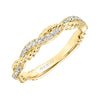 Artcarved Bridal Mounted with Side Stones Contemporary Rope Halo Diamond Wedding Band Briana 14K Yellow Gold