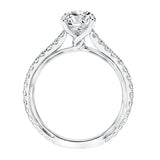 Artcarved Bridal Semi-Mounted with Side Stones Contemporary Twist Engagement Ring Carmen 14K White Gold