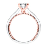 Artcarved Bridal Mounted with CZ Center Contemporary Twist Solitaire Engagement Ring Tayla 14K White Gold Primary & 14K Rose Gold