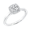 Artcarved Bridal Mounted with CZ Center Contemporary Twist Halo Engagement Ring Summer 14K White Gold