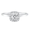 Artcarved Bridal Mounted with CZ Center Contemporary Twist Halo Engagement Ring Summer 14K White Gold