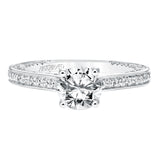 Artcarved Bridal Semi-Mounted with Side Stones Contemporary Twist Diamond Engagement Ring Juno 14K White Gold