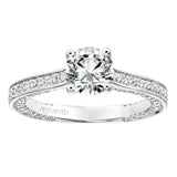 Artcarved Bridal Mounted with CZ Center Contemporary Twist Diamond Engagement Ring Juno 14K White Gold