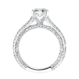 Artcarved Bridal Semi-Mounted with Side Stones Contemporary Twist Diamond Engagement Ring Theodora 14K White Gold