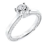 Artcarved Bridal Mounted with CZ Center Contemporary Twist Diamond Engagement Ring Astara 14K White Gold