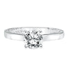 Artcarved Bridal Semi-Mounted with Side Stones Contemporary Twist Diamond Engagement Ring Astara 14K White Gold