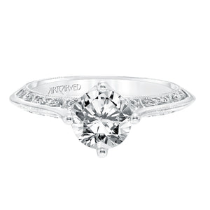 Artcarved Bridal Unmounted No Stones Vintage Heritage Engagement Ring Jessamine 14K White Gold